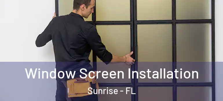  Window Screen Installation Sunrise - FL